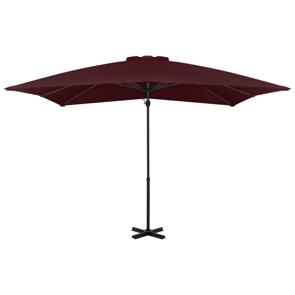 Zweefparasol Met Aluminium Paal Bordeaux 250 x 250 cm Rood