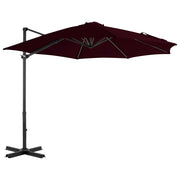 Zweefparasol 300 cm rood aluminium