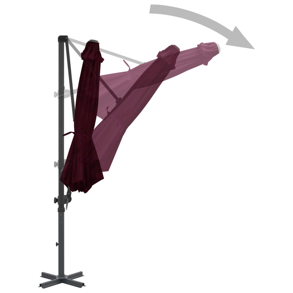 Zweefparasol Met Aluminium Paal 300 Cm 300 x 238 cm Rood