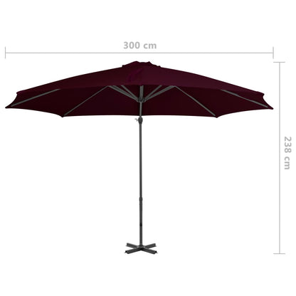 Zweefparasol Met Aluminium Paal 300 Cm 300 x 238 cm Rood