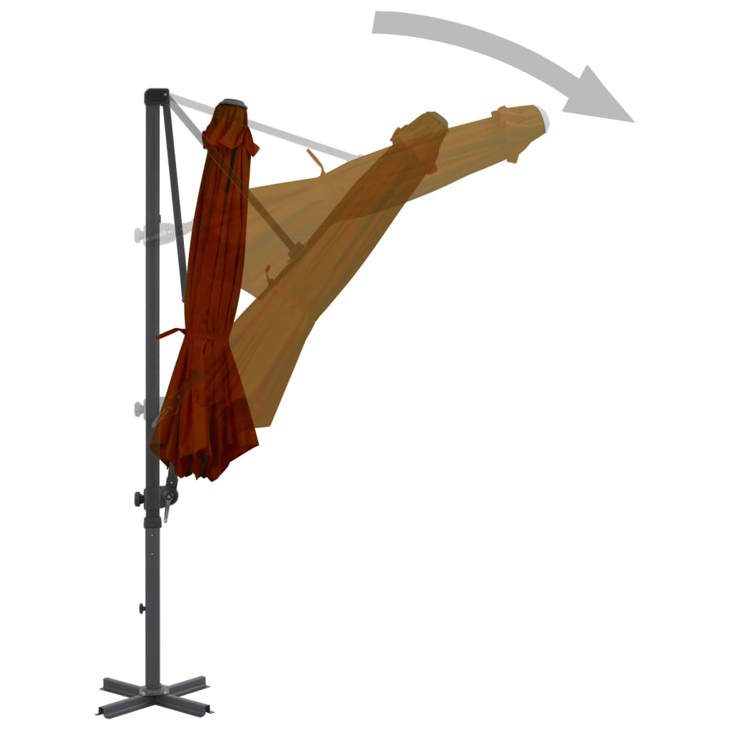 Zweefparasol Met Aluminium Paal 300 Cm Kleurig 300 x 238 cm Terracotta
