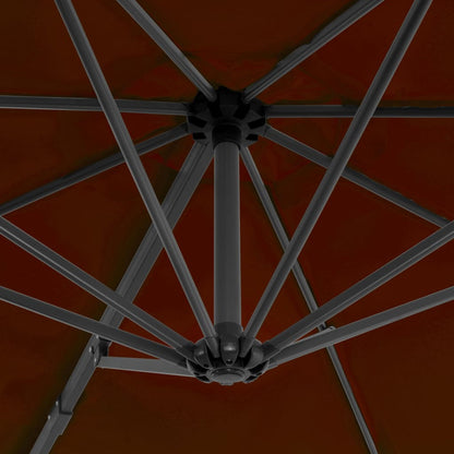 Zweefparasol Met Aluminium Paal 300 Cm Kleurig 300 x 238 cm Terracotta