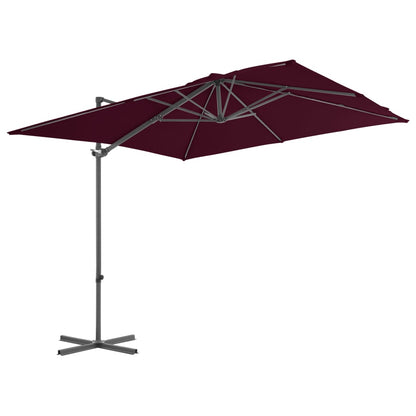 Zweefparasol Met Stalen Paal Bordeaux 250 x 250 cm Rood