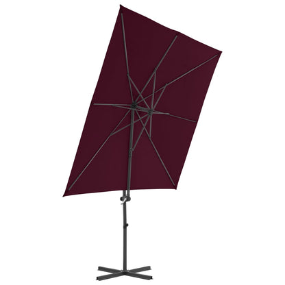 Zweefparasol Met Stalen Paal Bordeaux 250 x 250 cm Rood