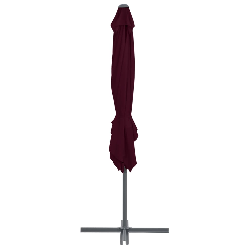 Zweefparasol Met Stalen Paal Bordeaux 250 x 250 cm Rood