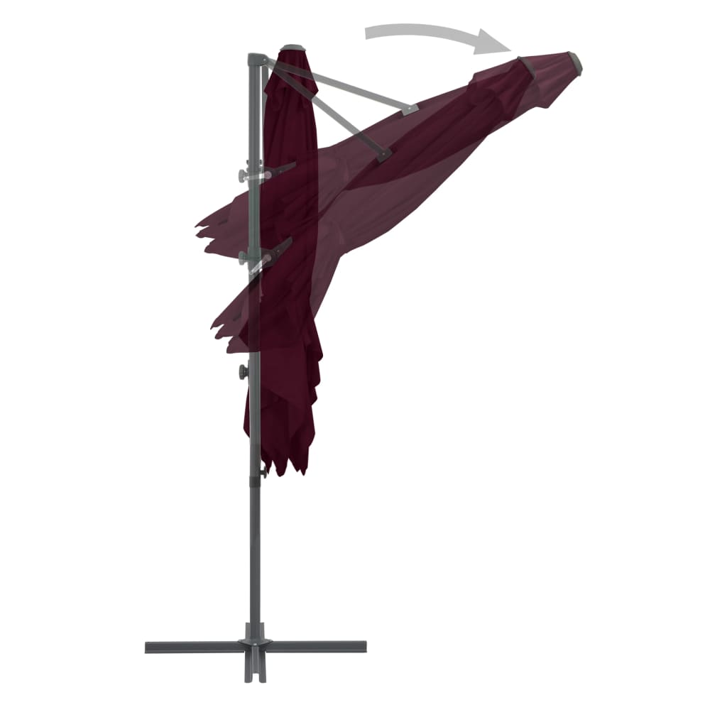 Zweefparasol Met Stalen Paal Bordeaux 250 x 250 cm Rood