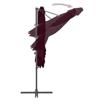 Zweefparasol Met Stalen Paal Bordeaux 250 x 250 cm Rood