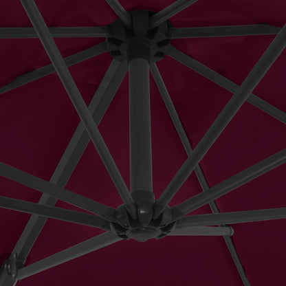 Zweefparasol Met Stalen Paal Bordeaux 250 x 250 cm Rood