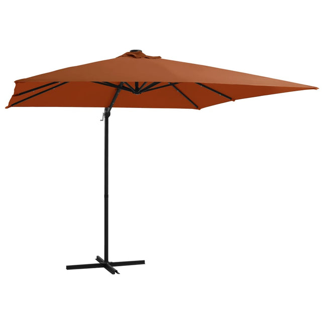 Zweefparasol Met Led-Verlichting Kleurig Terracotta