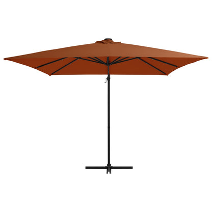Zweefparasol Met Led-Verlichting Kleurig Terracotta