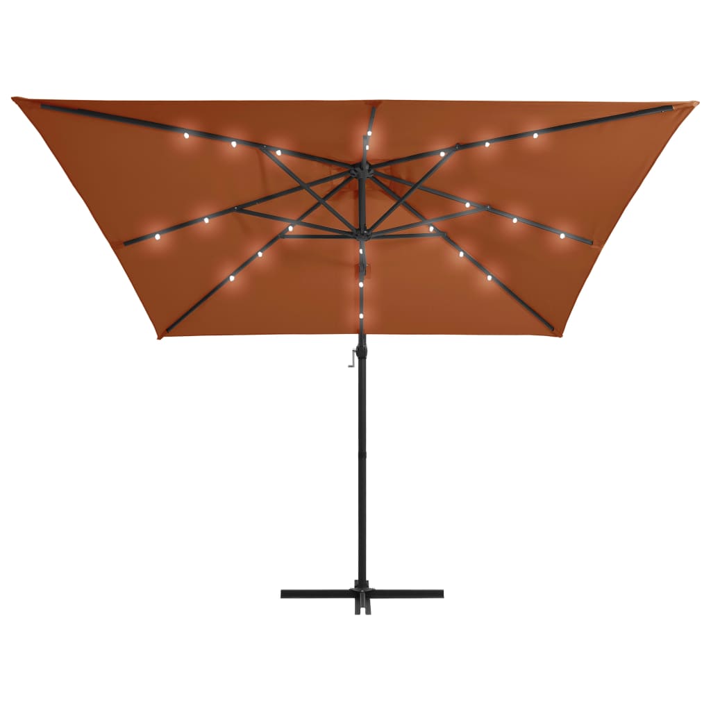 Zweefparasol Met Led-Verlichting Kleurig Terracotta