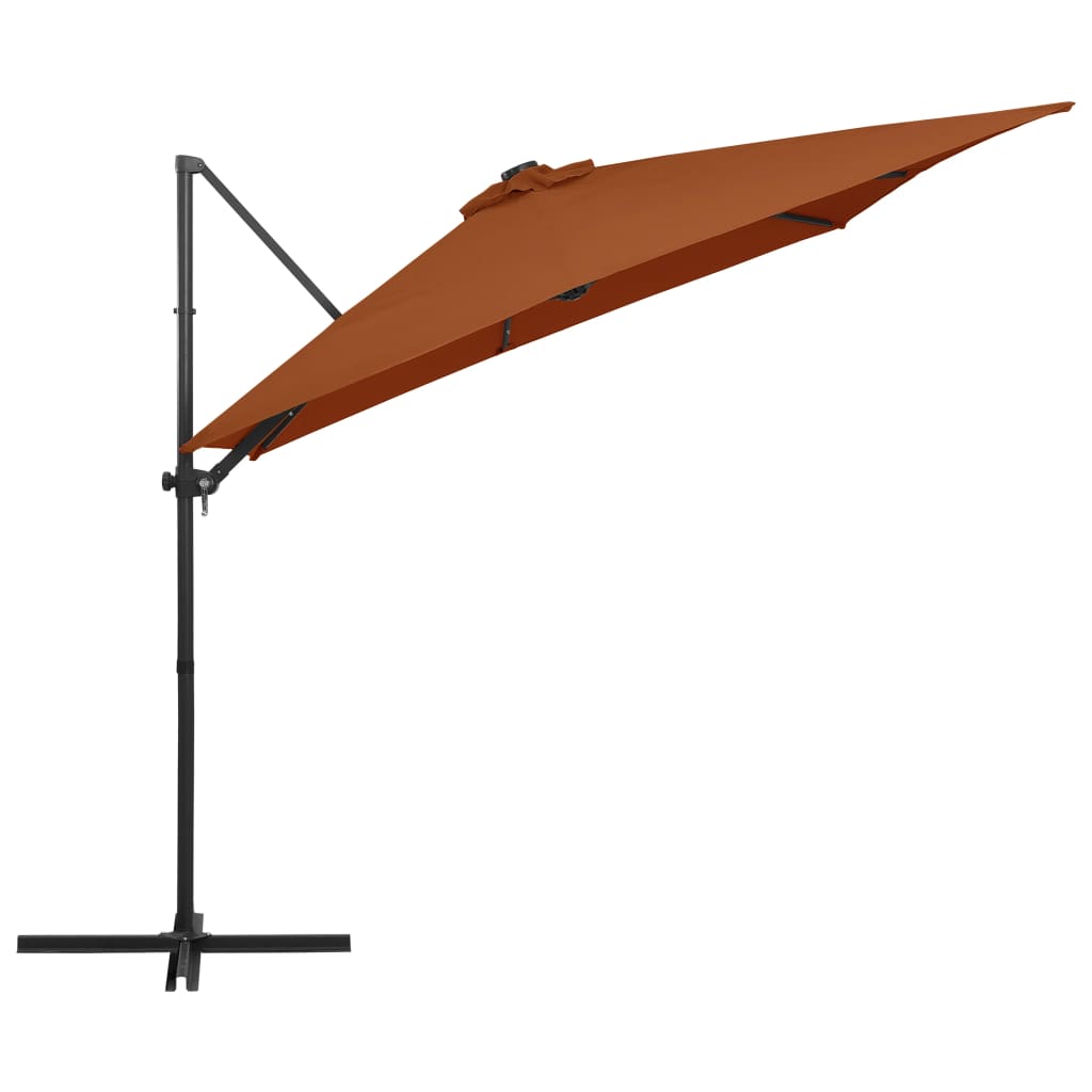 Zweefparasol Met Led-Verlichting Kleurig Terracotta