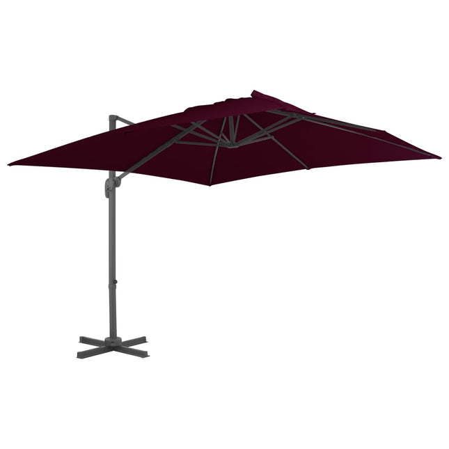 Zweefparasol Met Aluminium Paal 300 x 300 cm Bordeauxrood