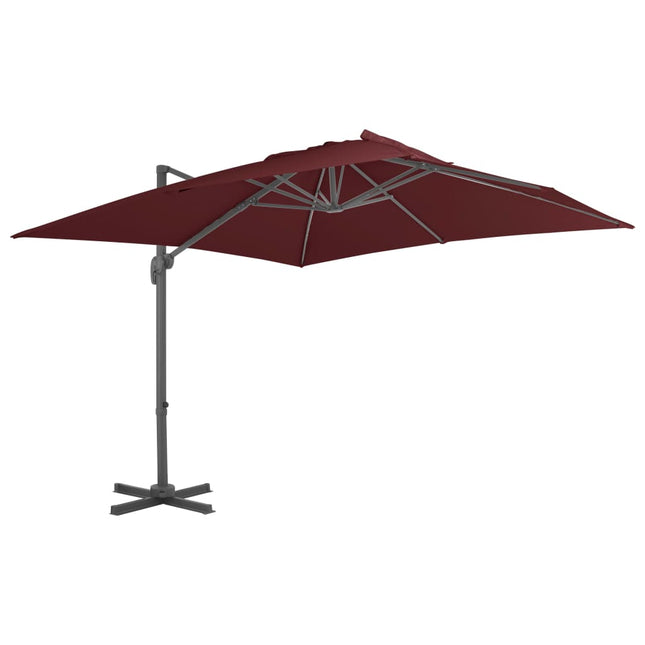 Zweefparasol Met Aluminium Paal 400 x 300 cm Bordeauxrood