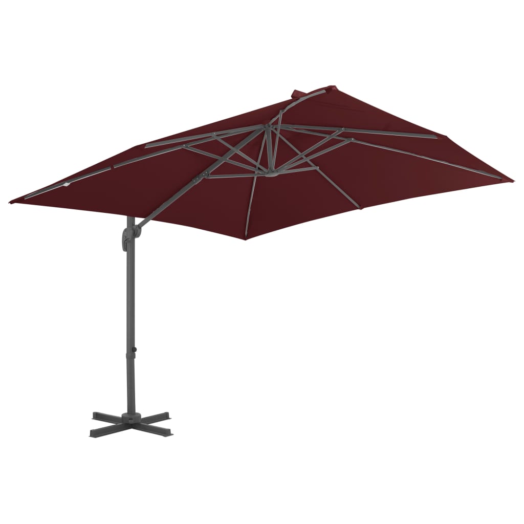 Zweefparasol Met Aluminium Paal 400 x 300 cm Bordeauxrood