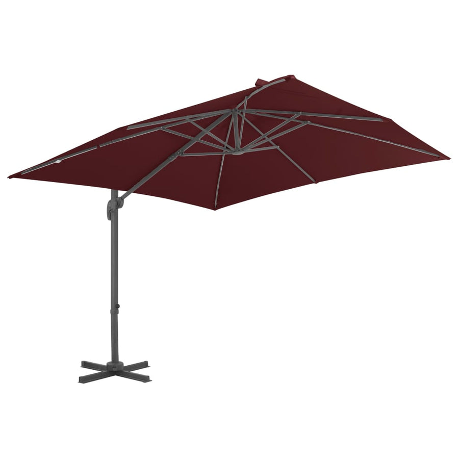 Zweefparasol Met Aluminium Paal 400 x 300 cm Bordeauxrood