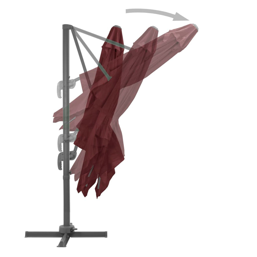 Zweefparasol Met Aluminium Paal 400 x 300 cm Bordeauxrood