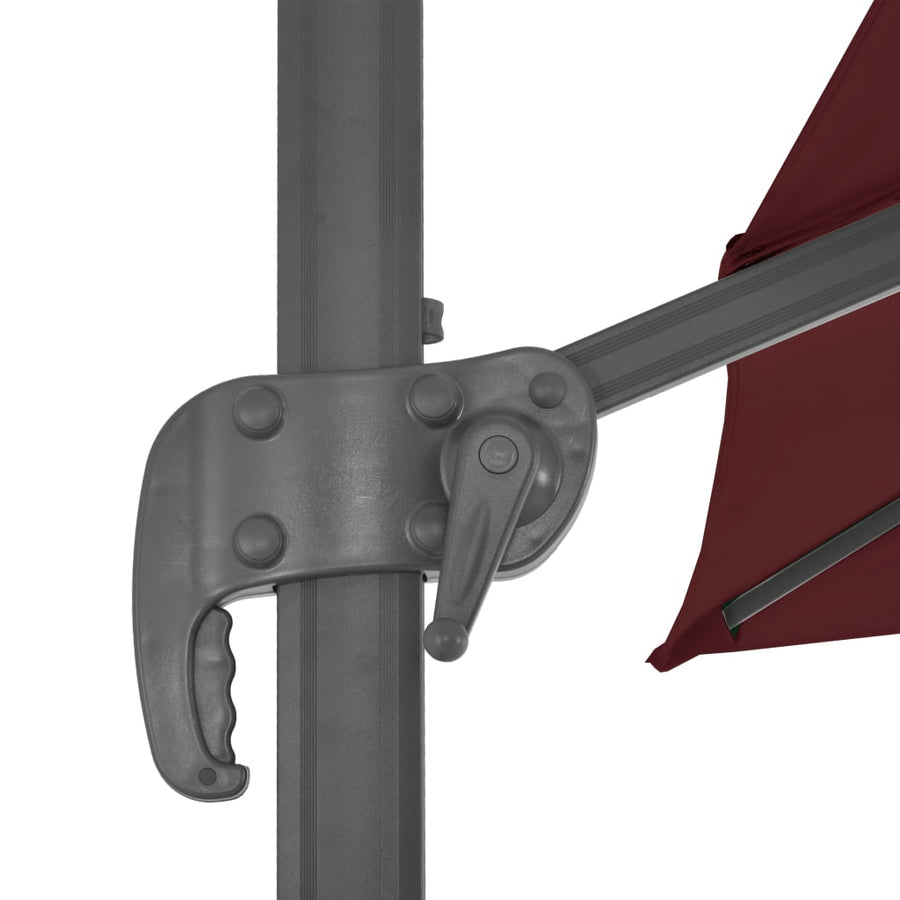 Zweefparasol Met Aluminium Paal 400 x 300 cm Bordeauxrood