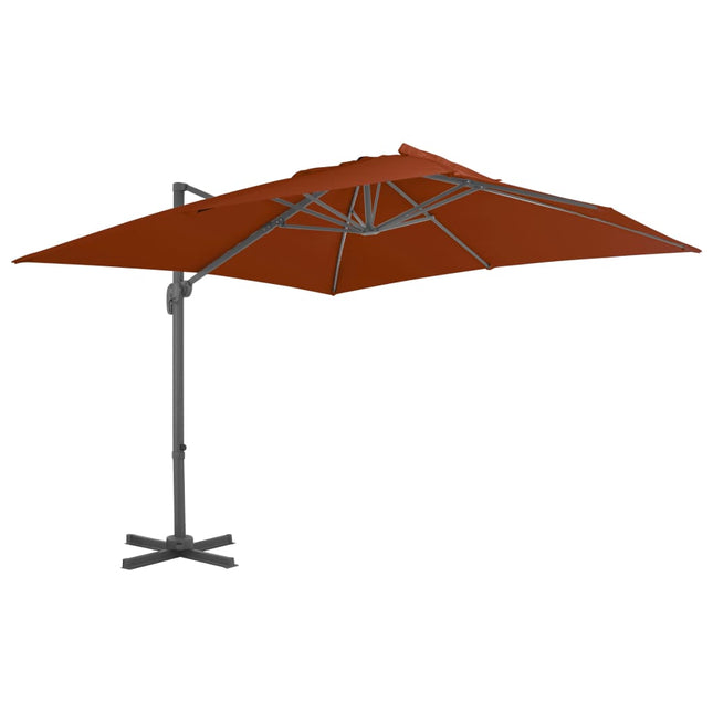 Zweefparasol Met Aluminium Paal Kleurig 300 x 300 cm Terracotta