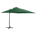 Zweefparasol Met Paal En Led-Verlichting 250 cm Groen