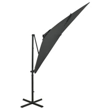 Zweefparasol Met Paal En Led-Verlichting Kleur 250 cm Antraciet