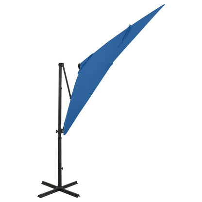 Zweefparasol Met Paal En Led-Verlichting Azuurblauw 250 cm azure blue