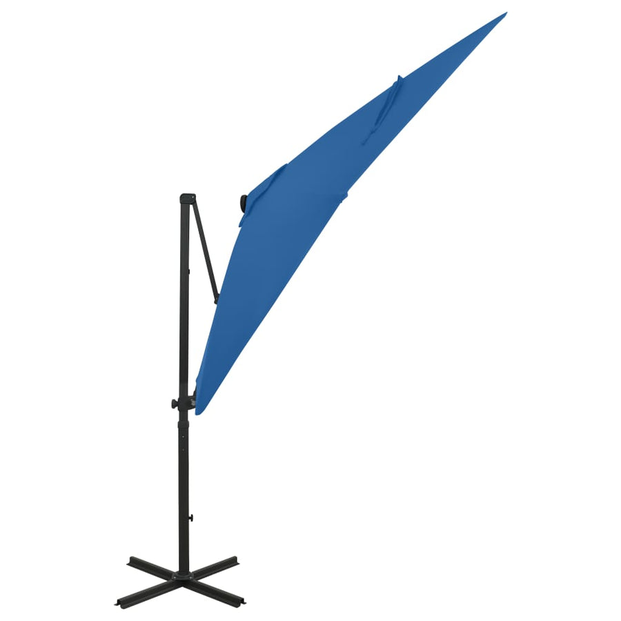 Zweefparasol Met Paal En Led-Verlichting Azuurblauw 250 cm azure blue