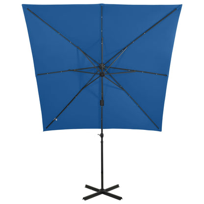 Zweefparasol Met Paal En Led-Verlichting Azuurblauw 250 cm azure blue