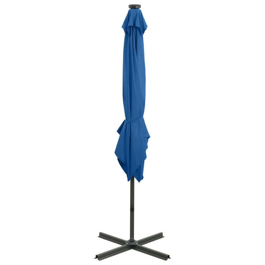 Zweefparasol Met Paal En Led-Verlichting Azuurblauw 250 cm azure blue