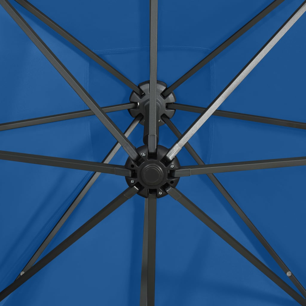 Zweefparasol Met Paal En Led-Verlichting Azuurblauw 250 cm azure blue