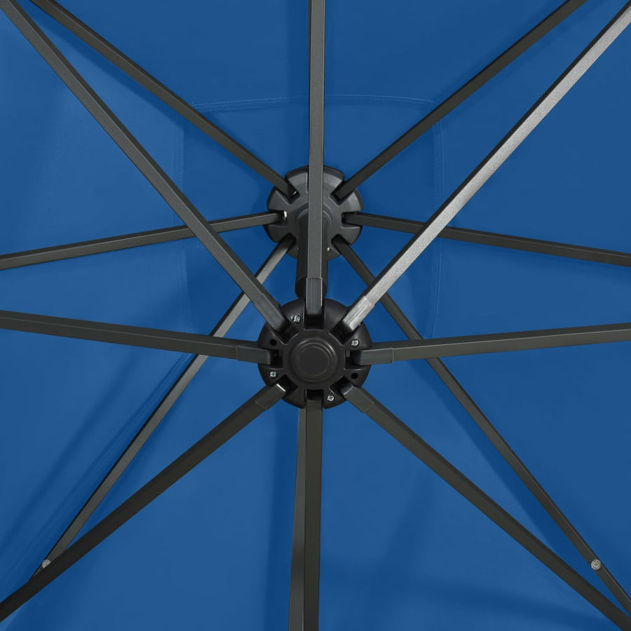 Zweefparasol Met Paal En Led-Verlichting Azuurblauw 250 cm azure blue