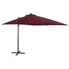 Zweefparasol Met Paal En Led-Verlichting 250 cm Bordeauxrood