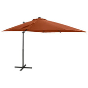 Zweefparasol 250 cm terracotta met LED