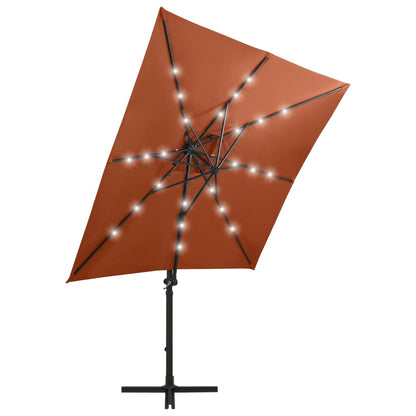 Zweefparasol Met Paal En Led-Verlichting Kleur 250 cm Terracotta