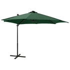 Zweefparasol Met Paal En Led-Verlichting 300 cm Groen