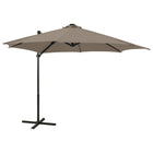 Zweefparasol Met Paal En Led-Verlichting 300 cm Taupe