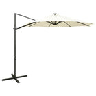 Zweefparasol Met Paal En Led-Verlichting 300 Cm Kleurig Zand