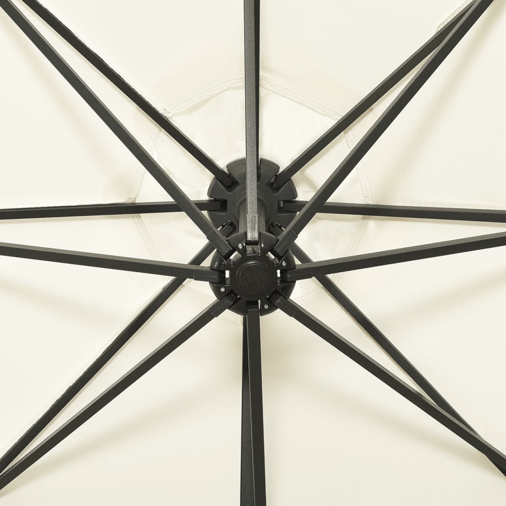 Zweefparasol Met Paal En Led-Verlichting 300 Cm Kleurig Zand