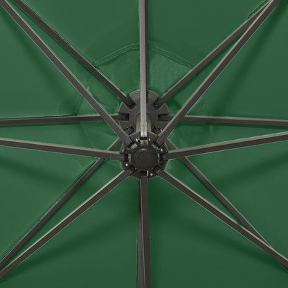 Zweefparasol Met Paal En Led-Verlichting 300 Cm Groen