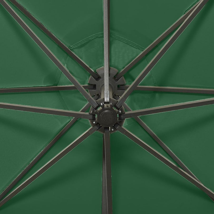 Zweefparasol Met Paal En Led-Verlichting 300 Cm Groen