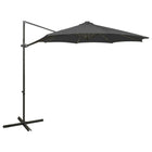 Zweefparasol Met Paal En Led-Verlichting 300 Cm Kleur Antraciet