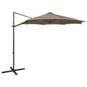 Zweefparasol 300 cm taupe met LED-verlichting