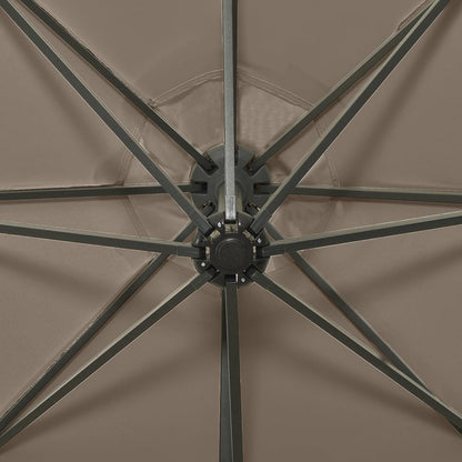 Zweefparasol Met Paal En Led-Verlichting 300 Cm Taupe