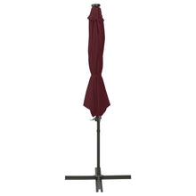 Zweefparasol Met Paal En Led-Verlichting 300 Cm Bordeauxrood