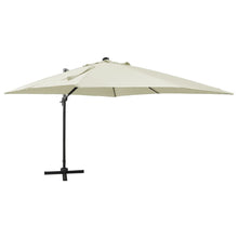 Zweefparasol Met Paal En Led-Verlichting 300 Cm Zandkleurig