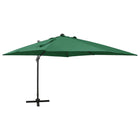 Zweefparasol Met Paal En Led-Verlichting 300 Cm Groen