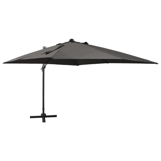 Zweefparasol Met Paal En Led-Verlichting 300 Cm Kleur Antraciet