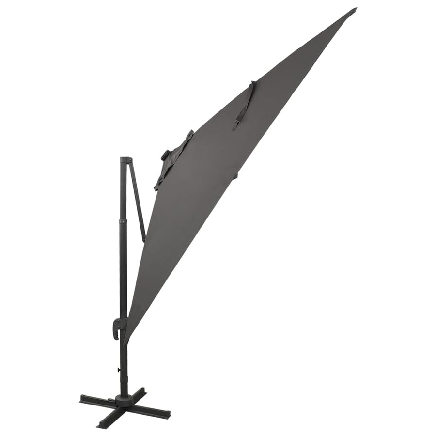 Zweefparasol Met Paal En Led-Verlichting 300 Cm Antracietkleur