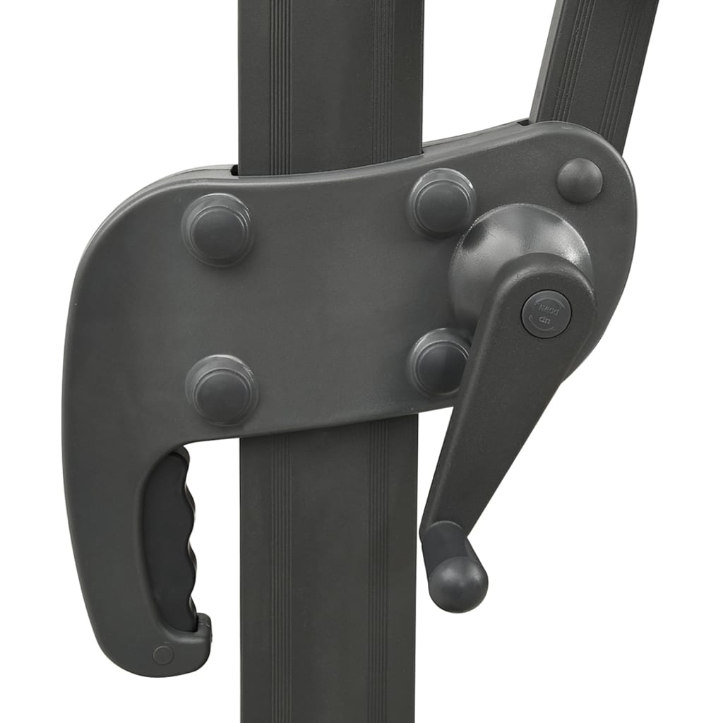 Zweefparasol Met Paal En Led-Verlichting 300 Cm Zwart