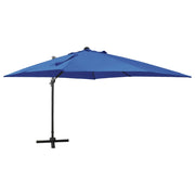 Zweefparasol 300 cm azuurblauw met LED